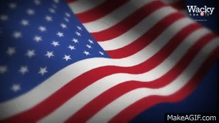 Animated American flag waving